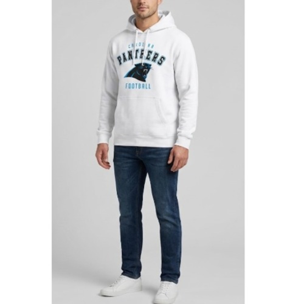NFL Unisex Carolina Panthers Starter White Logo Pullover Hoodie Size M NWT